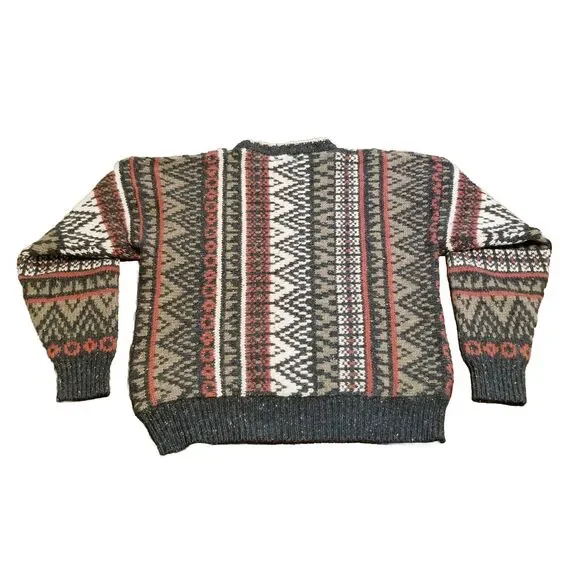Cotton Traders North Winds Sweater Size Medium Thick Vintage Shetland 100% Wool - Picture 3 of 4